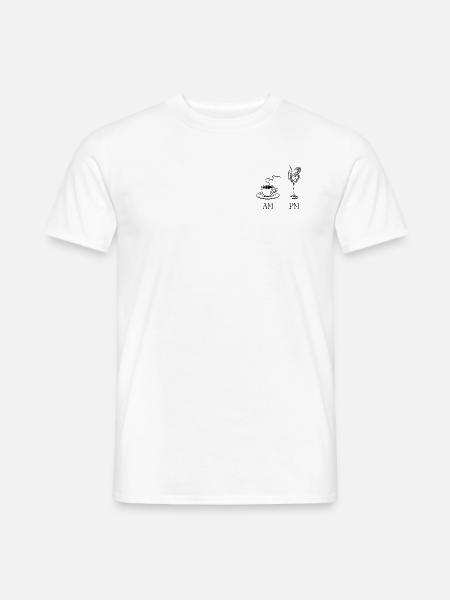 AM PM Print - Männer T-Shirt - Weiß