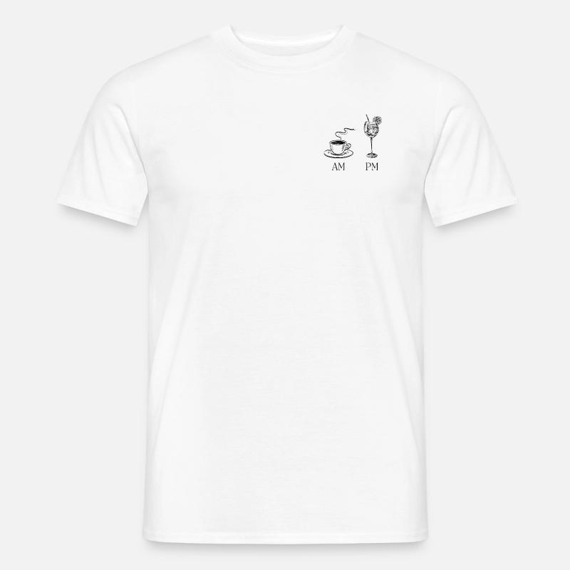 AM PM Print - Männer T-Shirt - Weiß