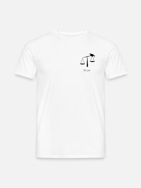 Dr. jur. Waage Doktorhut - Männer T-Shirt - Weiß