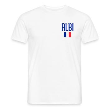 Albi France Flag Emblem - Men's T-Shirt - white - Front - AI Model Male 178 dark (178cm)