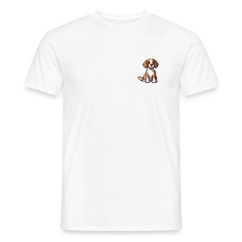 Pixel Beagle Hund 90er Jahre Design - Männer T-Shirt - Weiß - Vorne - AI Model Male 178 dark (178cm)