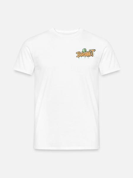 T-Shirt Graffiti Basketball Schriftzug, Basketballspieler - Männer T-Shirt - Weiß