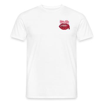 Sexy Groovy Halloween Design - Vampire Fangs - Men's T-Shirt - white - Front - AI Model Male 178 dark (178cm)