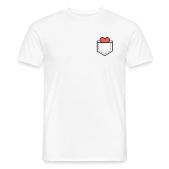 Cœur en poche I - T-shirt homme - blanc - Devant - AI Model Male 178 dark (178cm)