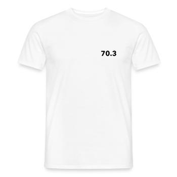 Triathlon Moyenne Distance 70.3 - T-shirt homme - blanc - Devant - AI Model Male 178 dark (178cm)