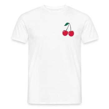 cerise - T-shirt homme - blanc - Devant - AI Model Male 178 dark (178cm)