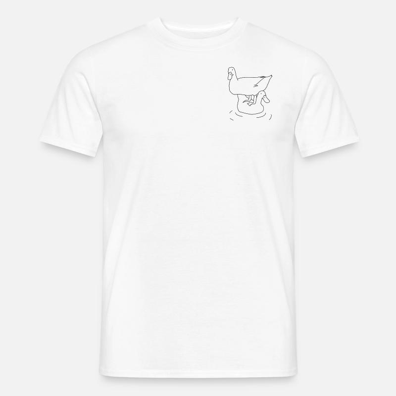 Stapelenten schwarz - Männer T-Shirt - Weiß