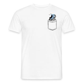 My beach chair in my pocket - breast pocket - Men's T-Shirt - white - Front - AI Model Male 178 dark (178cm)