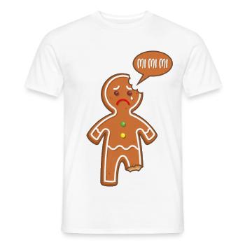 Gingerbread man Mimimi Mi Mi Mi Funny sayings - Men's T-Shirt - white - Front - AI Model Male 178 dark (178cm)