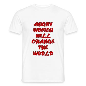 Angry Women Will Change the World - Men's T-Shirt - white - Front - AI Model Male 178 dark (178cm)