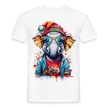 Cool Elephant - Men's T-Shirt - white - Front - AI Model Male 178 dark (178cm)