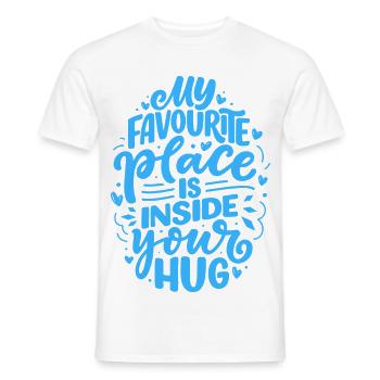Mein Lieblingsplatz ist in deiner Umarmung - Männer T-Shirt - Weiß - Vorne - AI Model Male 178 dark (178cm)
