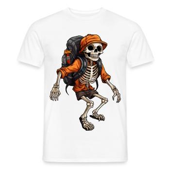 Squelettes Randonnée / Alpiniste Squelette - T-shirt homme - blanc - Devant - AI Model Male 178 dark (178cm)