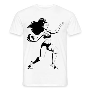 Volleyballerin Cartoon Look - Männer T-Shirt - Weiß - Vorne - AI Model Male 178 dark (178cm)