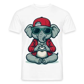 Herz-Elefant mit Style - Männer T-Shirt - Weiß - Vorne - AI Model Male 178 dark (178cm)
