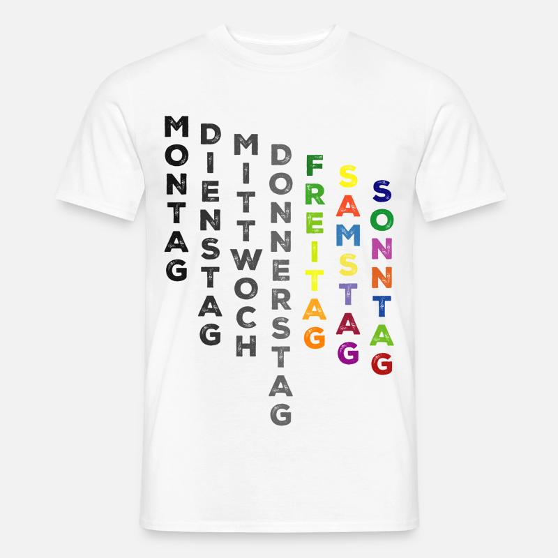 Die Woche , Freitag bis Sonntag - bunt - Männer T-Shirt - Weiß