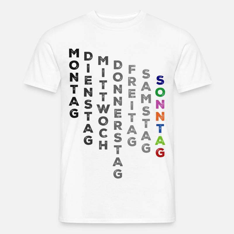 Die Woche Sonntag - bunt - Männer T-Shirt - Weiß