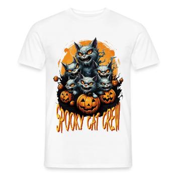 Halloween Chats Noir Citrouille Costume Effrayant - T-shirt homme - blanc - Devant - AI Model Male 178 dark (178cm)