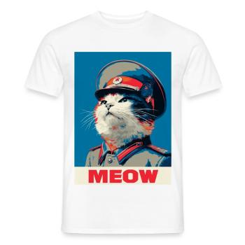 Pop Art Cat - Men's T-Shirt - white - Front - AI Model Male 178 dark (178cm)