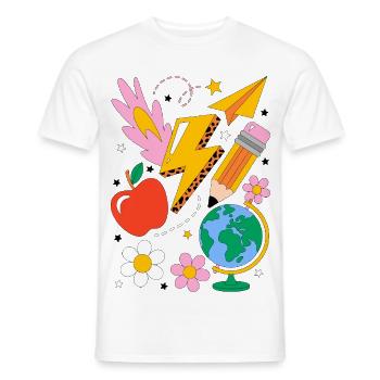 Inscription scolaire - T-shirt homme - blanc - Devant - AI Model Male 178 dark (178cm)