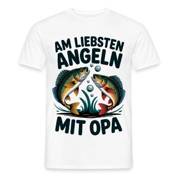 Angeln mit Opa – Zwei Barsche - Männer T-Shirt - Weiß - Vorne - AI Model Male 178 dark (178cm)