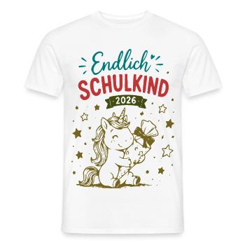 Endlich Schulkind 2026 Unicorn Einhorn - Männer T-Shirt - Weiß - Vorne - AI Model Male 178 dark (178cm)