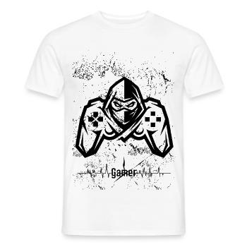 Gamer Controller – Geek-Geschenk - Männer T-Shirt - Weiß - Vorne - AI Model Male 178 dark (178cm)