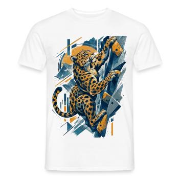 Bouldern Leopard – Abstraktes Klettern - Männer T-Shirt - Weiß - Vorne - AI Model Male 178 dark (178cm)