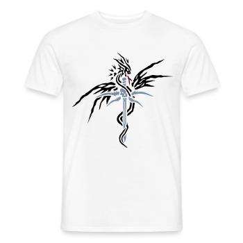 Dragon Sword by PurpleBlackDesign - T-shirt homme - blanc - Devant - AI Model Male 178 dark (178cm)