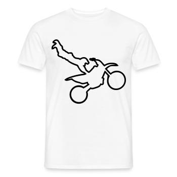 Motorrad Cross Freestyle Moto Trace - Männer T-Shirt - Weiß - Vorne - AI Model Male 178 dark (178cm)