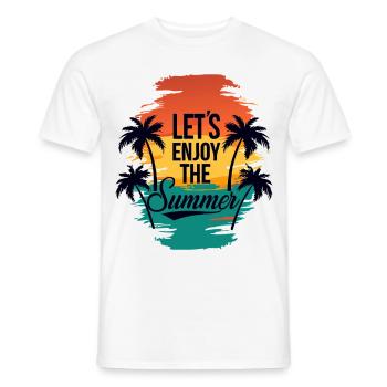 Lets Enjoy the Summer with Palm Trees - Männer T-Shirt - Weiß - Vorne - AI Model Male 178 dark (178cm)