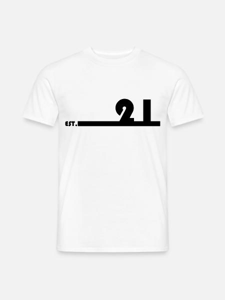 21_Black - Männer T-Shirt - Weiß