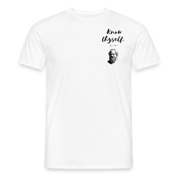 " Know thyself " Socrates - T-shirt homme - blanc - Devant - AI Model Male 178 dark (178cm)