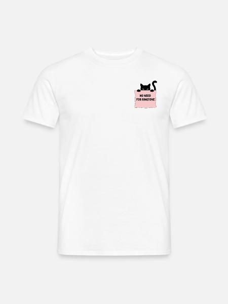 Meine Katze ist mein Wecker - Männer T-Shirt - Weiß