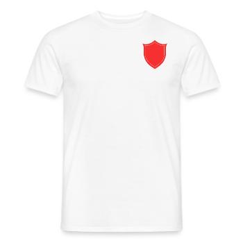 shield logo - Männer T-Shirt - Weiß - Vorne - AI Model Male 178 dark (178cm)