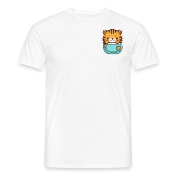 Kawaii Taschen Tiger - Männer T-Shirt - Weiß - Vorne - AI Model Male 178 dark (178cm)