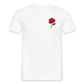 Rose im bestickten Look (bedruckt) - Männer T-Shirt - Weiß - Vorne - AI Model Male 178 dark (178cm)