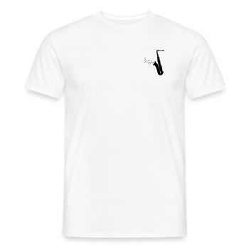 Saxophone / Jazz / Music - Men's T-Shirt - white - Front - AI Model Male 178 dark (178cm)