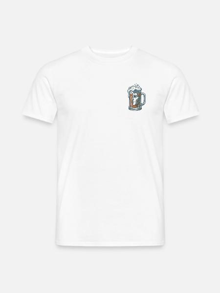 Bierkrug Gesicht - Männer T-Shirt - Weiß