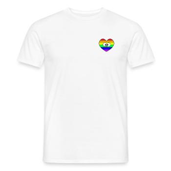 Regenbogen Herz - Männer T-Shirt - Weiß - Vorne - AI Model Male 178 dark (178cm)