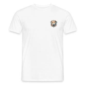Chien mandala aquarelle - T-shirt homme - blanc - Devant - AI Model Male 178 dark (178cm)