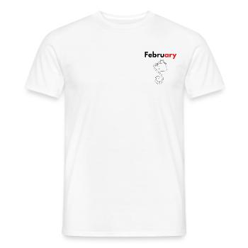 Mois avec son signe Astrologique Verseau/Février - T-shirt homme - blanc - Devant - AI Model Male 178 dark (178cm)