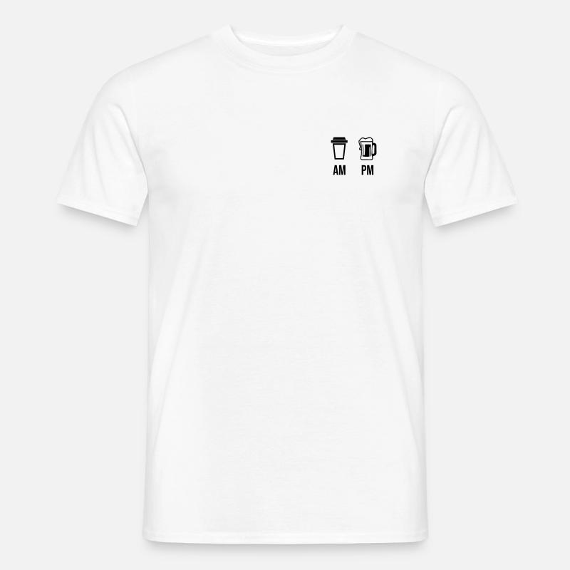 Kaffee & Bier - Männer T-Shirt - Weiß