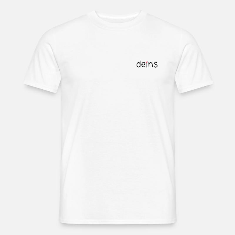 deins – mit farbigem Herz - Männer T-Shirt - Weiß