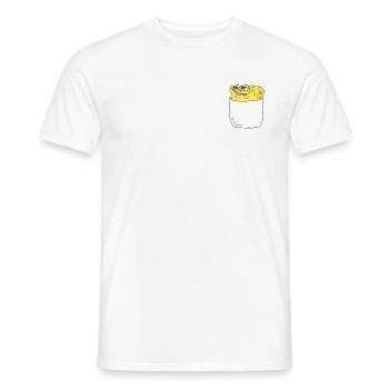 SpongeBob Schwammkopf Brustmotiv Fanartikel - Männer T-Shirt - Weiß - Vorne - AI Model Male 178 dark (178cm)