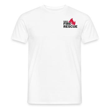 112 Feuerrettung - Männer T-Shirt - Weiß - Vorne - AI Model Male 178 dark (178cm)