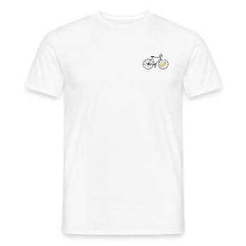 Bicycle, Road Bike, Margerite, Flower Spokes _color - Men's T-Shirt - white - Front - AI Model Male 178 dark (178cm)