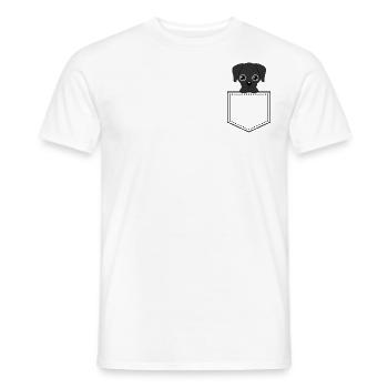 Pocket Animal Labrador - T-shirt homme - blanc - Devant - AI Model Male 178 dark (178cm)