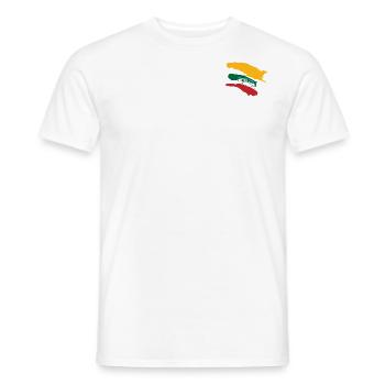 Lithuania Flag - Brush Stripes - Men's T-Shirt - white - Front - AI Model Male 178 dark (178cm)