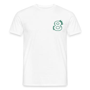 Number 8 - Men's T-Shirt - white - Front - AI Model Male 178 dark (178cm)